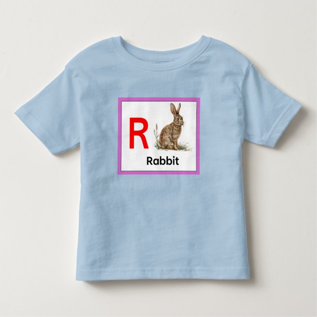 T-shirt Pour Les Tous Petits R est pour Rabbit (Devant)