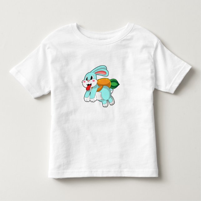 T-shirt Pour Les Tous Petits Rabbit avec carotte comme fusée (Devant)