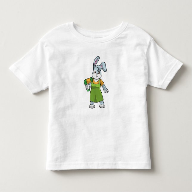 T-shirt Pour Les Tous Petits Rabbit comme coiffeur avec sèche-cheveux (Devant)