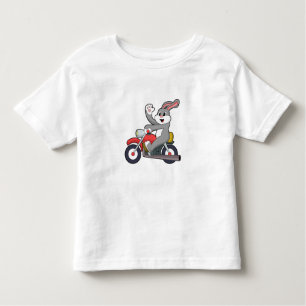 T-shirt Pour Les Tous Petits Rabbit en tant que Biker avec Motorcycle.PNG