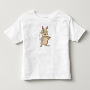 T-shirt Pour Les Tous Petits Rabin comme Fisher avec canne à pêche