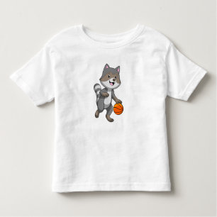 T-shirt Pour Les Tous Petits Racon comme joueur de basket-ball avec basket-ball