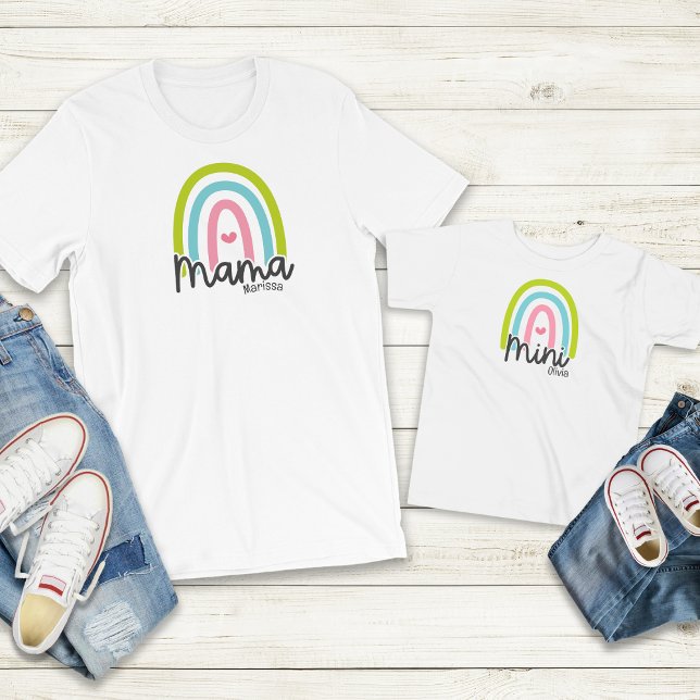 T-shirt Pour Les Tous Petits Rainbow Mama Mini Matching personnalisable (Créateur téléchargé)