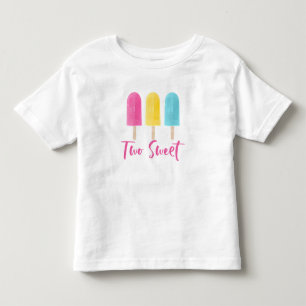T-shirt Pour Les Tous Petits Rainbow Pop Two Sweet été 2e anniversaire