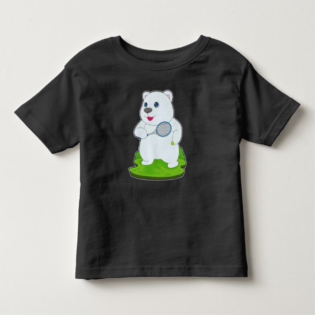 T-shirt Pour Les Tous Petits Raquette de tennis de l'ours polaire (Devant)