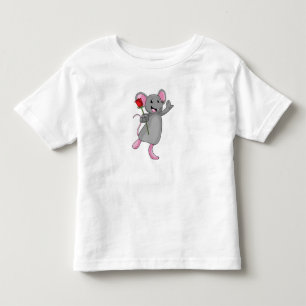 T-shirt Pour Les Tous Petits Rat avec fleur Rose