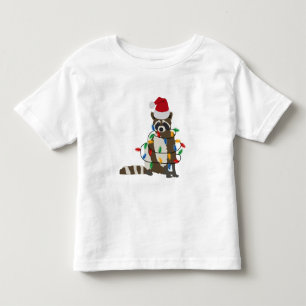 T-shirt Pour Les Tous Petits Raton laveur de Noël drôle Chapeau de Père Noël Lu