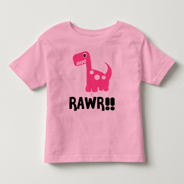 T-shirt Pour Les Tous Petits Rawr Dino rose (Devant)