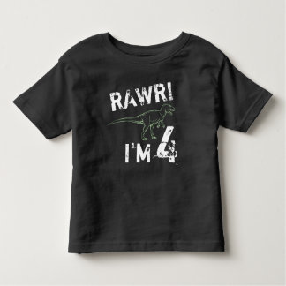 T-shirt Pour Les Tous Petits RAWR ! J'ai 4 ans - Chemise d'anniversaire Dinosau