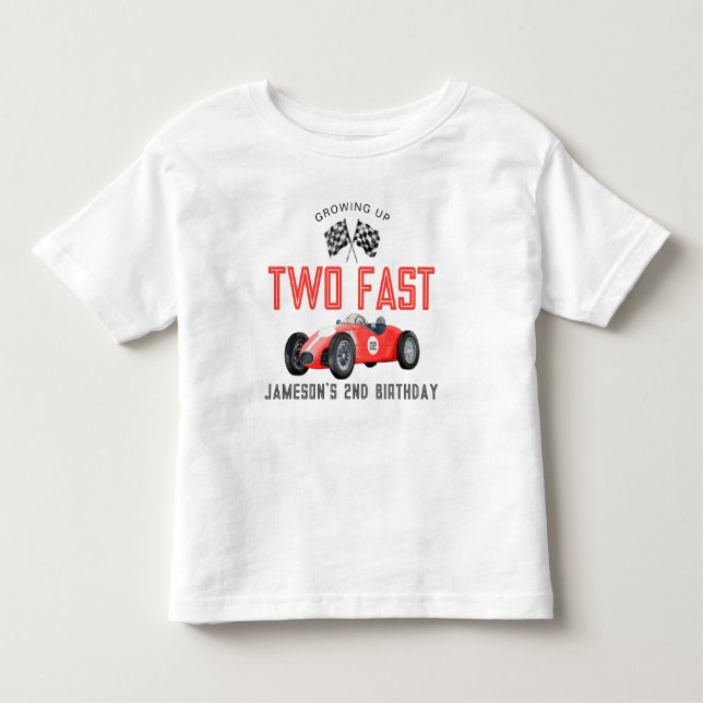 T-shirt Pour Les Tous Petits Red Race Car Deux Jeunes Fils D'Anniversaire (Devant)
