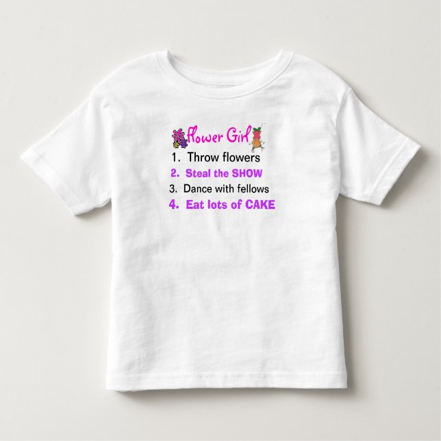 T-shirt Pour Les Tous Petits Règles d'une chemise fille-fille à fleurs (Devant)