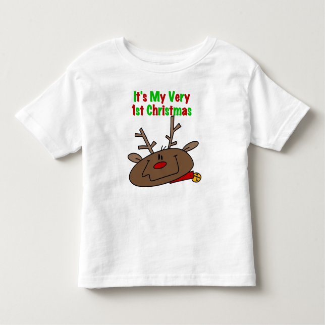 T-shirt Pour Les Tous Petits Reindeer Très 1er Noël (Devant)