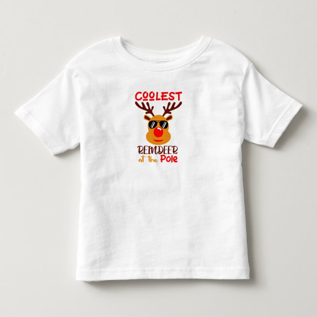 T-shirt Pour Les Tous Petits Reinder le plus froid (Devant)