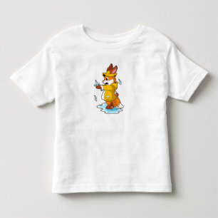 T-shirt Pour Les Tous Petits Renard à la pluie avec gouttes de pluie