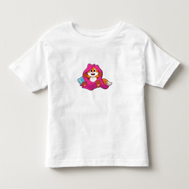 T-shirt Pour Les Tous Petits Renard avec Coussin et couverture (Devant)