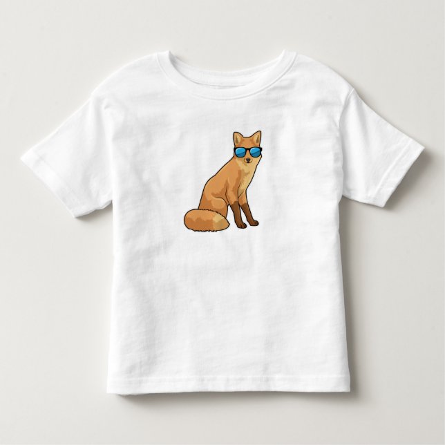 T-shirt Pour Les Tous Petits Renard avec lunettes de soleil (Devant)