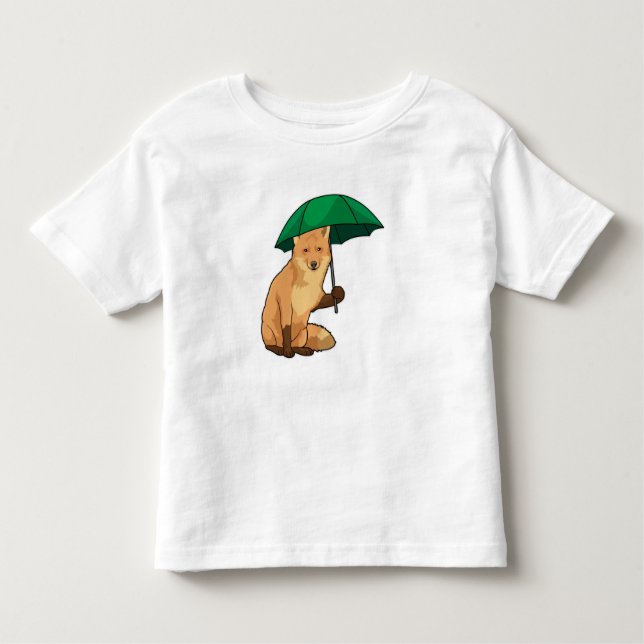T-shirt Pour Les Tous Petits Renard avec parapluie (Devant)