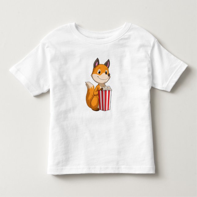 T-shirt Pour Les Tous Petits Renard avec Popcorn (Devant)