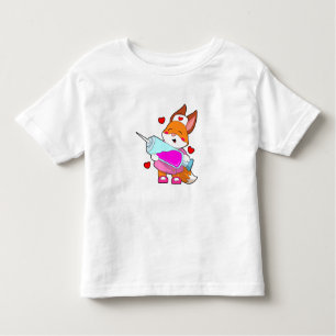 T-shirt Pour Les Tous Petits Renard comme infirmière avec seringue