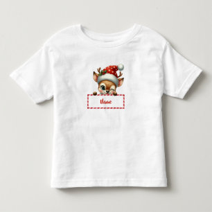 T-shirt Pour Les Tous Petits Renard de Noël et Sucre de canne personnalisable