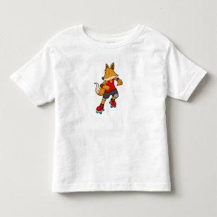 T-shirt Pour Les Tous Petits Renard en patinage avec roulettes
