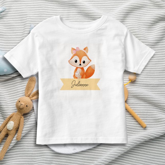 T-shirt Pour Les Tous Petits Renard mignon personnalisé  (Créateur téléchargé)