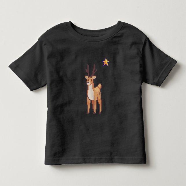 T-shirt Pour Les Tous Petits Renne, pixelart, art pixel (Devant)