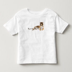 T-shirt Pour Les Tous Petits Repose du tigre d'aquarelle