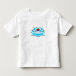 T-shirt Pour Les Tous Petits Requin à nager avec lunettes de natation