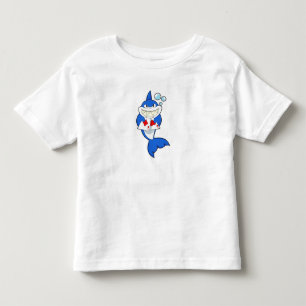 T-shirt Pour Les Tous Petits Requin au Poker avec cartes de Poker
