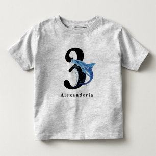 T-shirt Pour Les Tous Petits Requin bleu 3e anniversaire nom âge enfant