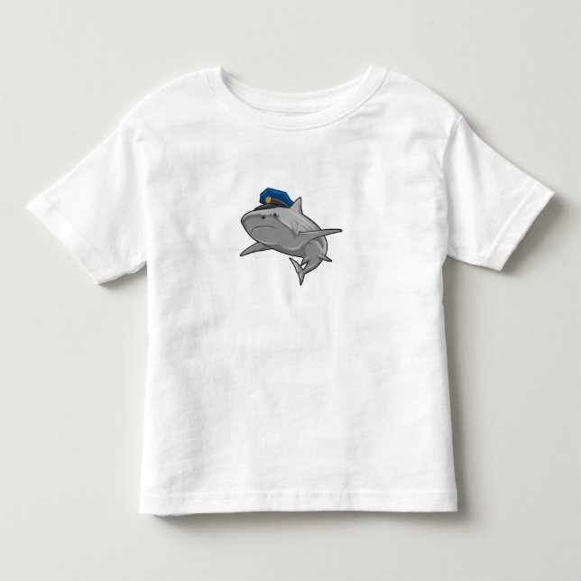 T-shirt Pour Les Tous Petits Requin en tant que policier Police (Devant)