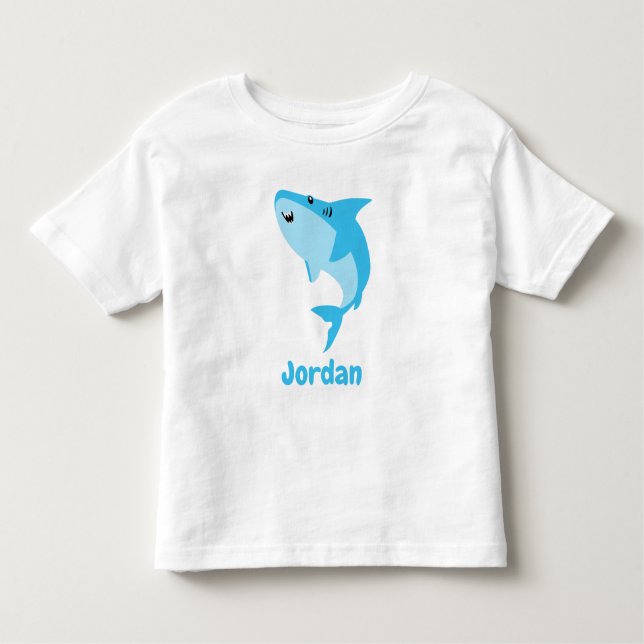 T-shirt Pour Les Tous Petits Requin Sous La Mer Cute Personnalisé (Devant)