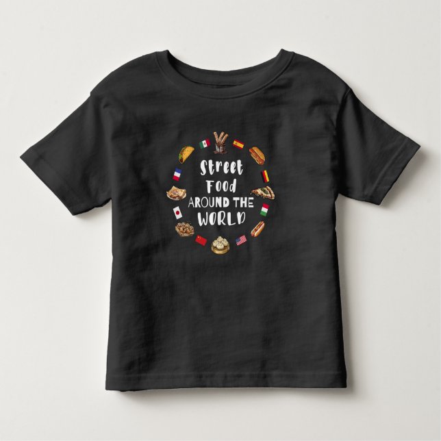 T-shirt Pour Les Tous Petits Restauration de rue dans le monde entier (Devant)