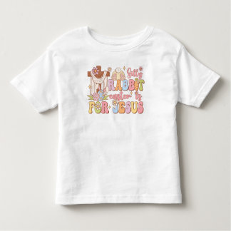 T-shirt Pour Les Tous Petits Retro Christian Silly Rabbit Pâques est pour Jésus