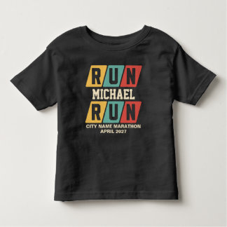T-shirt Pour Les Tous Petits Retro Custom Name Marathon Support