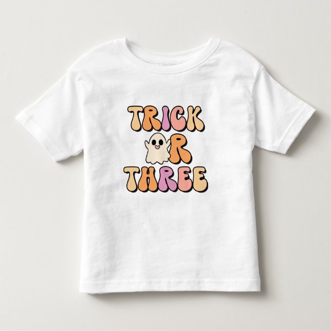 T-shirt Pour Les Tous Petits Retro Éffrayant Trick ou trois Anniversaire (Devant)