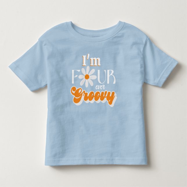 T-shirt Pour Les Tous Petits Rétro quatre pour toujours garçons groovy 4ème ann (Devant)