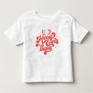 T-shirt Pour Les Tous Petits Retro Red White Merry tout Joyeux Noël