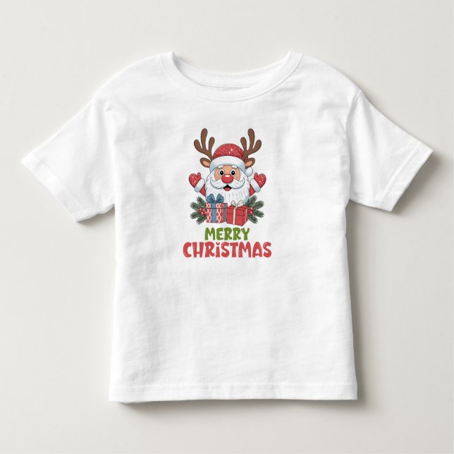 T-shirt Pour Les Tous Petits Rétro Santa Joyeux Noël Enfants (Devant)