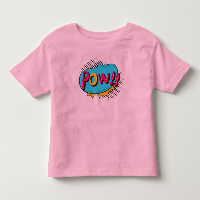 T-shirt Pour Les Tous Petits Retro Superhero Comics Action Blurb POW (Devant)