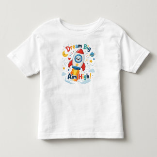 T-shirt Pour Les Tous Petits Rêve Grand Objectif Élevé Fusée Spatiale
