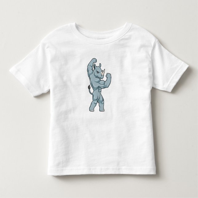 T-shirt Pour Les Tous Petits Rhino comme Bodybuilder extrême (Devant)