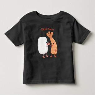 T-shirt Pour Les Tous Petits Riz sushi crevette amis mignon dessin animé