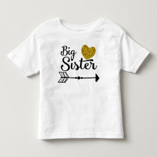 T-shirt Pour Les Tous Petits Robe de flèche de coeur d'or de grande soeur