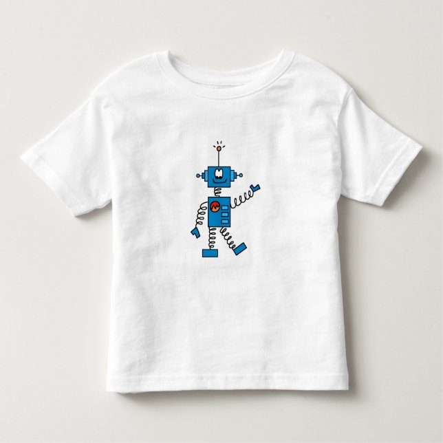 T-shirt Pour Les Tous Petits Robot bleu (Devant)