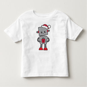 T-shirt Pour Les Tous Petits Robot de Noël, Robot mignon, Santa Hat, Cadeaux