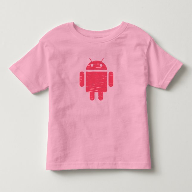 T-shirt Pour Les Tous Petits Robot rose mou (Devant)