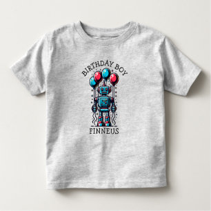 T-shirt Pour Les Tous Petits Robot Theme Birthday Boy