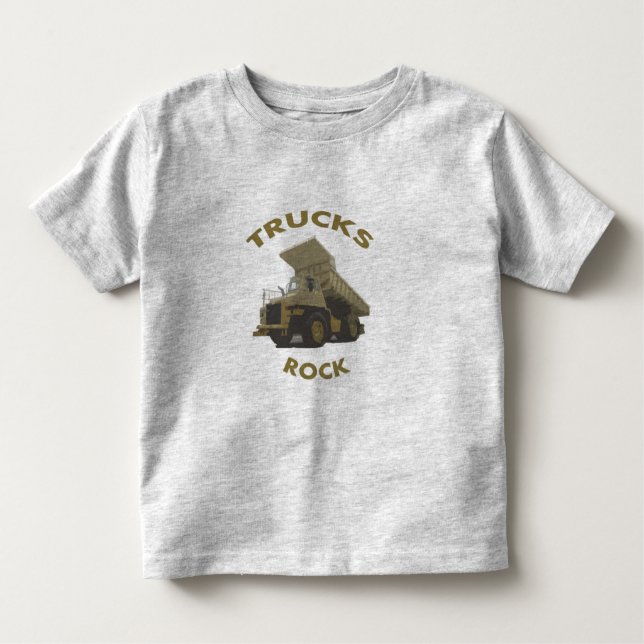 T-shirt Pour Les Tous Petits roche de camions (Devant)